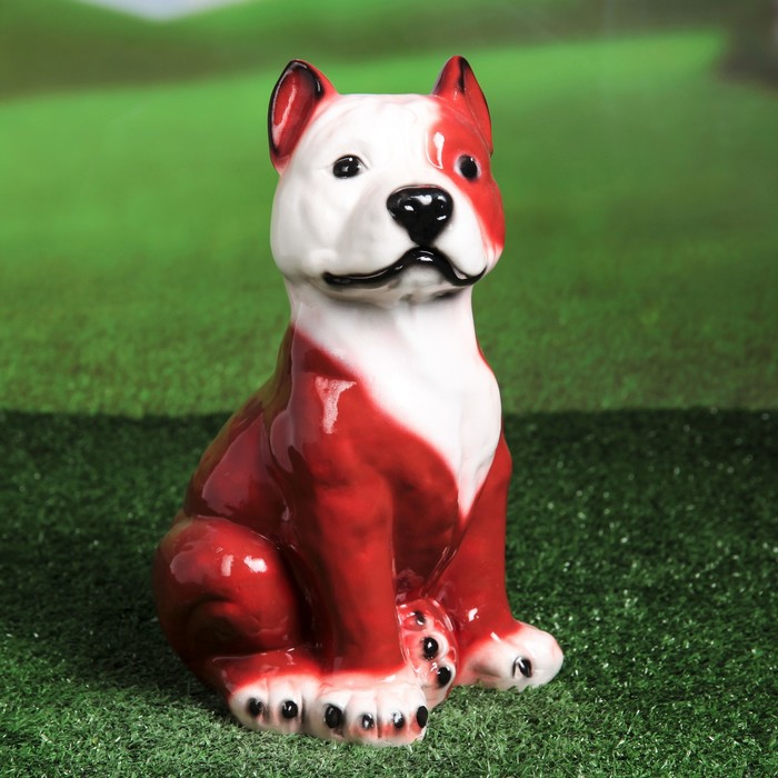 Статуэтка "Питбуль", большая, рыжая