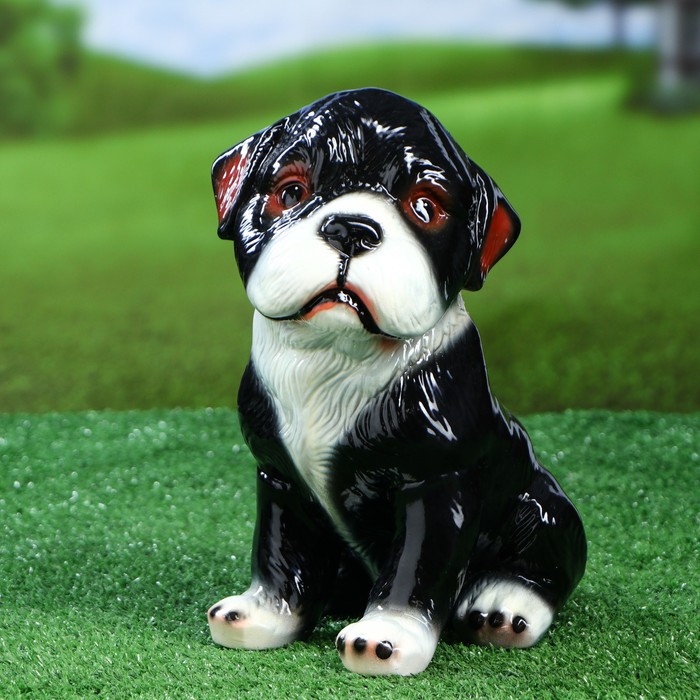 Статуэтка "Сенбернар", чёрная