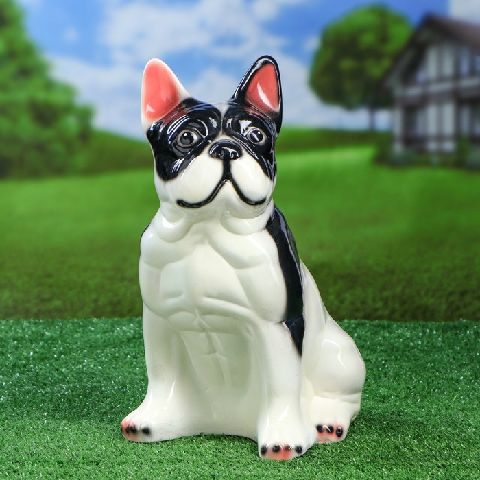 Статуэтка "Французский бульдог", большая, белая