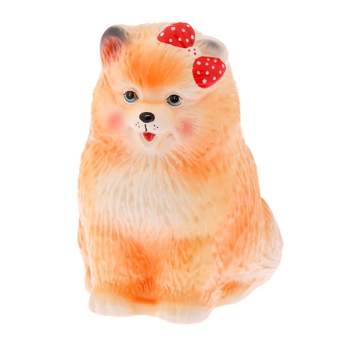 Копилка "Шпиц" большой, глазурь, бежевый