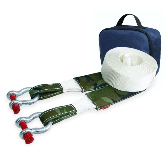 Динамический строп, рывковый Tplus 6 т 9 м серия "Туризм" + шаклы 3.25 т (2 шт.) + сумка, T007151