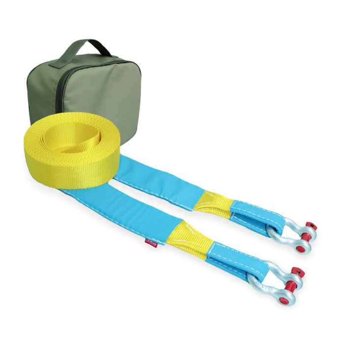 Динамический строп, рывковый Tplus 6 т 9 м серия "Стандарт" + шаклы 3.25 т (2 шт.) + сумка, T001962