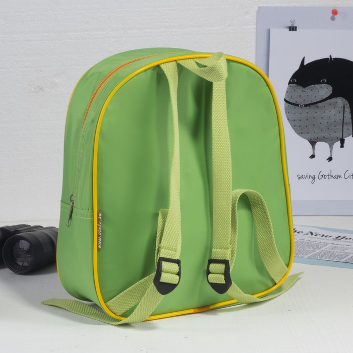 Рюкзак на молнии "Мяч-смайлик", 1 отдел, наружный карман, цвет зелёный