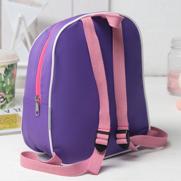 Рюкзак на молнии "Фея", 1 отдел, цвет оранжевый/сиреневый, МИКС