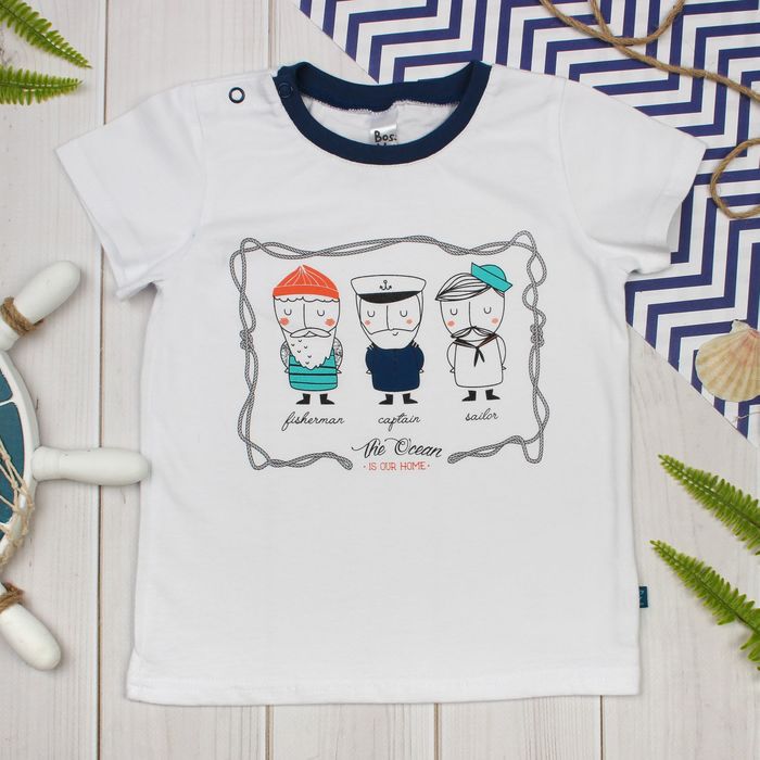 Футболка для мальчика, рост 68 см, цвет белый 259Л-151_М