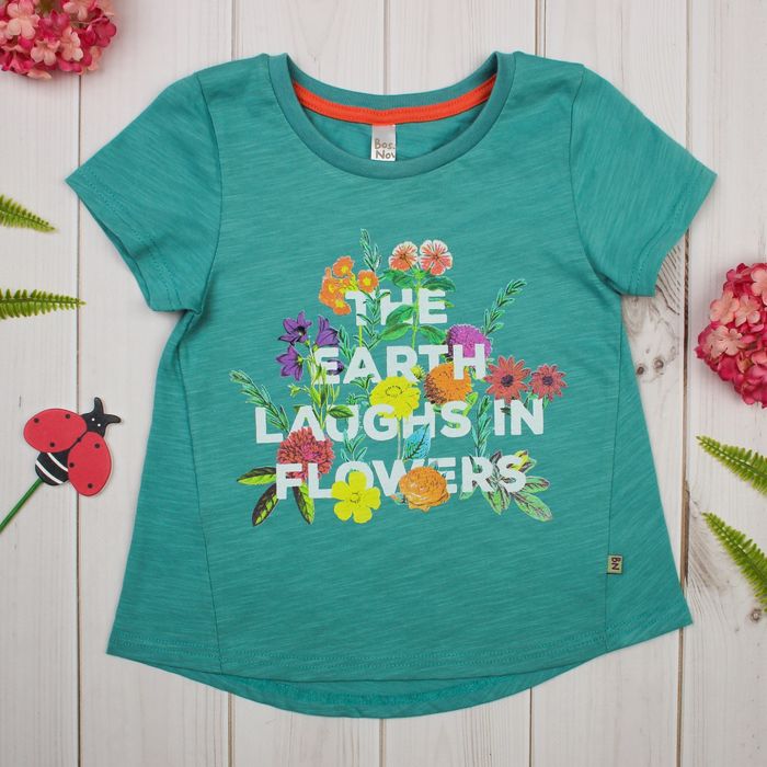 Футболка для девочки, рост 122-128 см, цвет бирюзовый 272Б-165