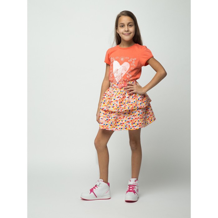 Футболка для девочки, рост 110-116 см, цвет персиковый 274М-161