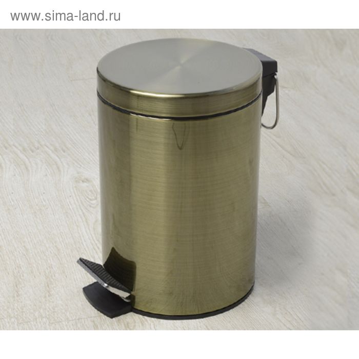 Мусорное ведро Wasser Kraft, 5 л, цвет светлая бронза, с микролифтом