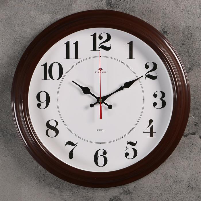фото Часы настенные, серия: классика, "рубин", 35 см, коричневые