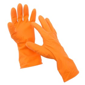Перчатки резиновые, с хлопковым напылением, размер L, цвет МИКС от Сима-ленд