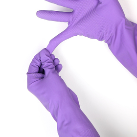 Перчатки резиновые, с хлопковым напылением, размер M, цвет МИКС от Сима-ленд
