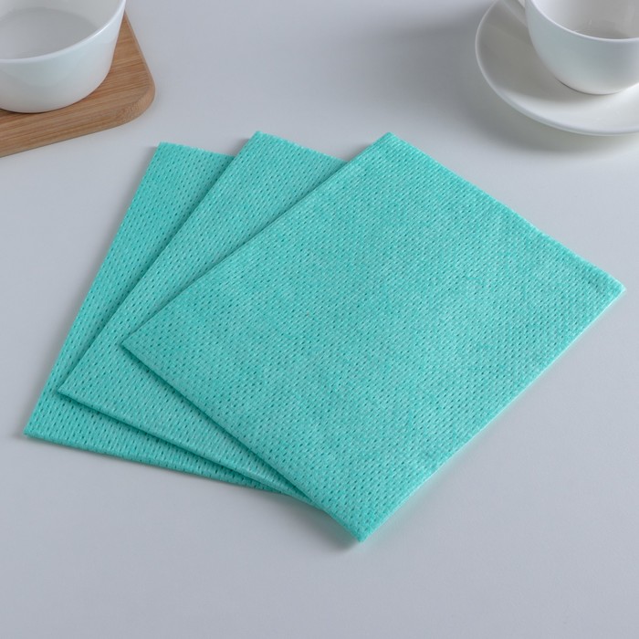 Набор салфеток 3 шт, вискоза, вафельные