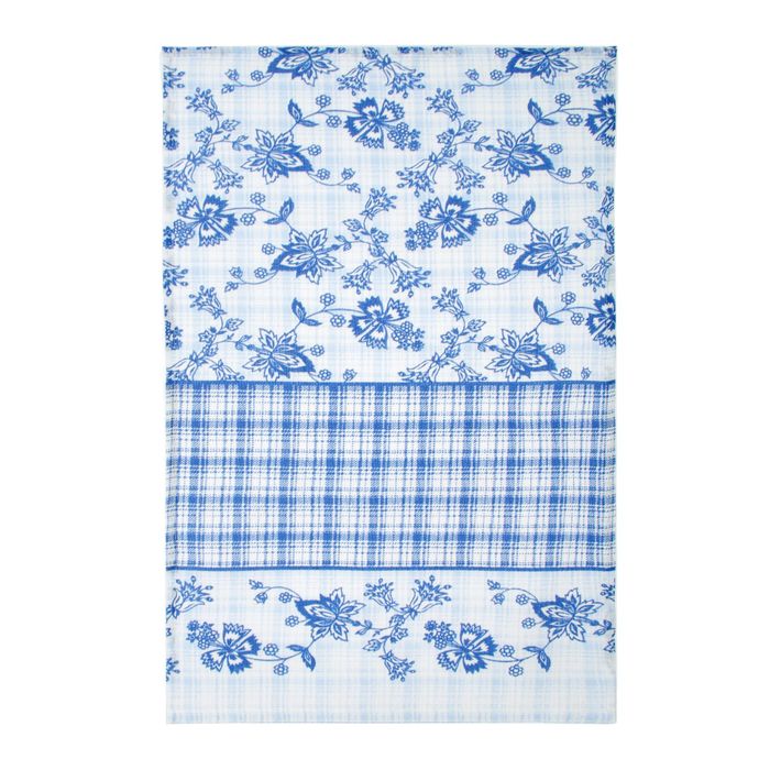 Полотенце вафельное набивное "Вьюнок" 40х70 см, голубой, 160 гр/м, 100% хлопок