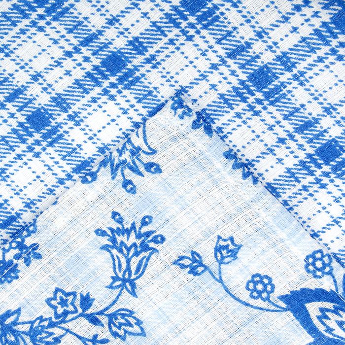 Полотенце вафельное набивное "Вьюнок" 40х70 см, голубой, 160 гр/м, 100% хлопок