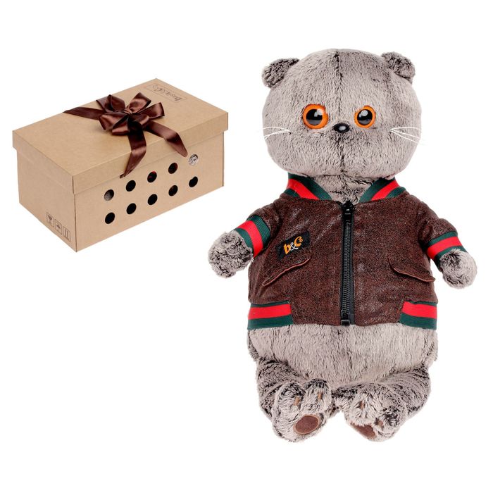 Мягкая игрушка "Басик в кожаной куртке", 30 см