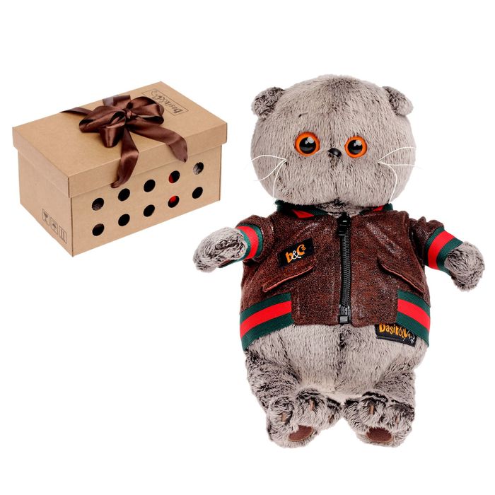 Мягкая игрушка "Басик в кожаной куртке", 25 см