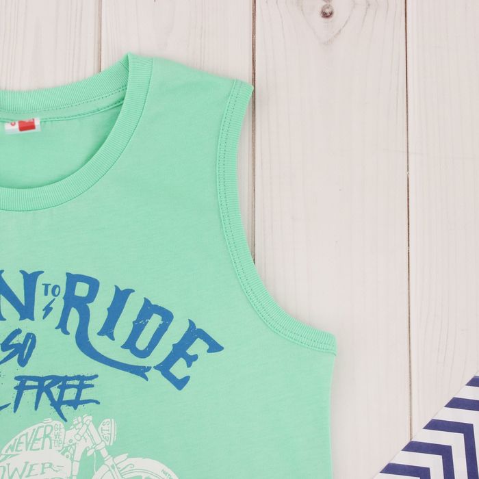 Майка для мальчика, рост 134 см, цвет зелёный