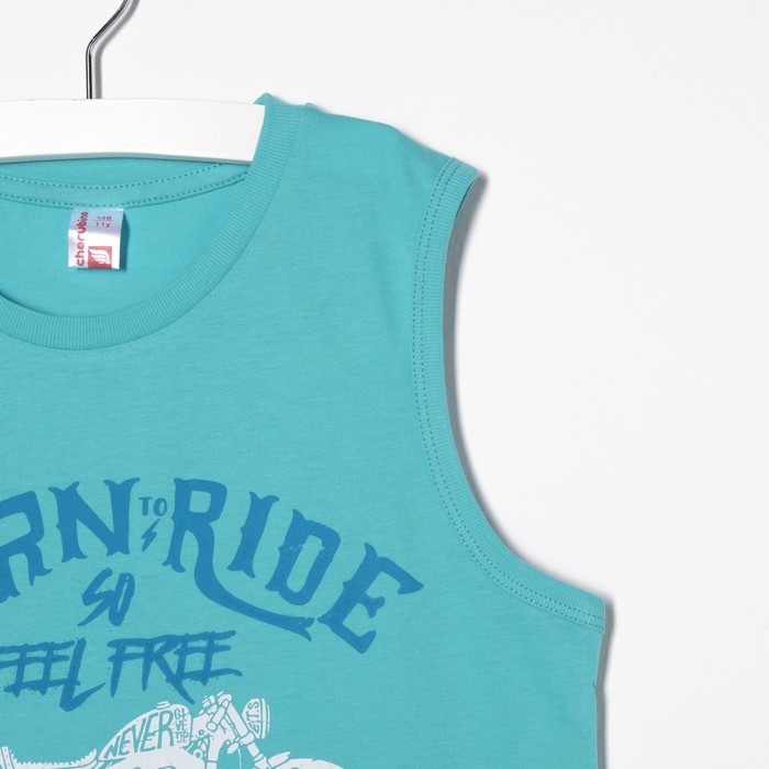 Майка для мальчика, рост 140 см, цвет бирюзовый