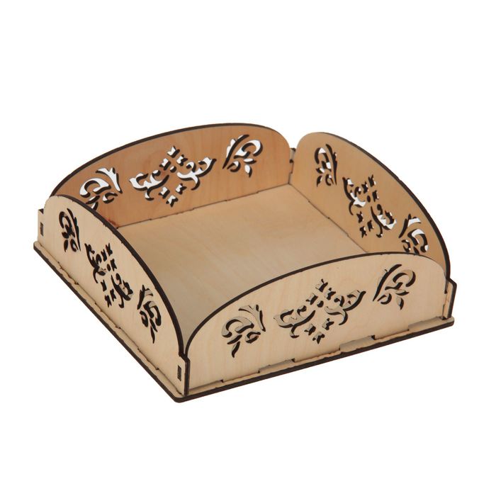 Конфетница для декора "Узор №2"  из фанеры, набор 5 деталей, 15х15х5 см