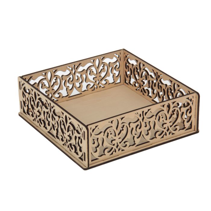 Конфетница для декора "Ажур" из фанеры, набор 5 деталей, 15х15х5 см