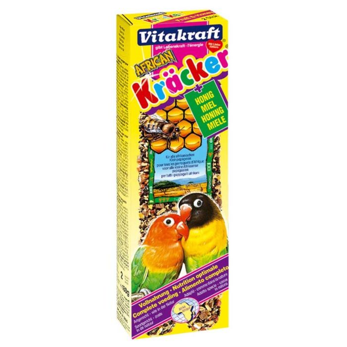 Крекеры VITAKRAFT для средних попугаев, африканских мед, 2шт/упаковка