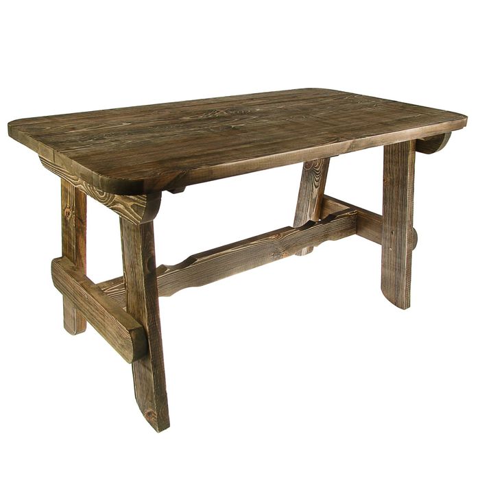 Стол "Разбойник" 120 см, сосна брашированная, состаренная