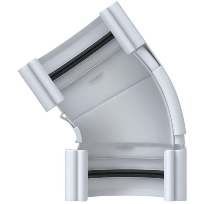 Угол жёлоба "ЭЛИТ", белый, 120-145°