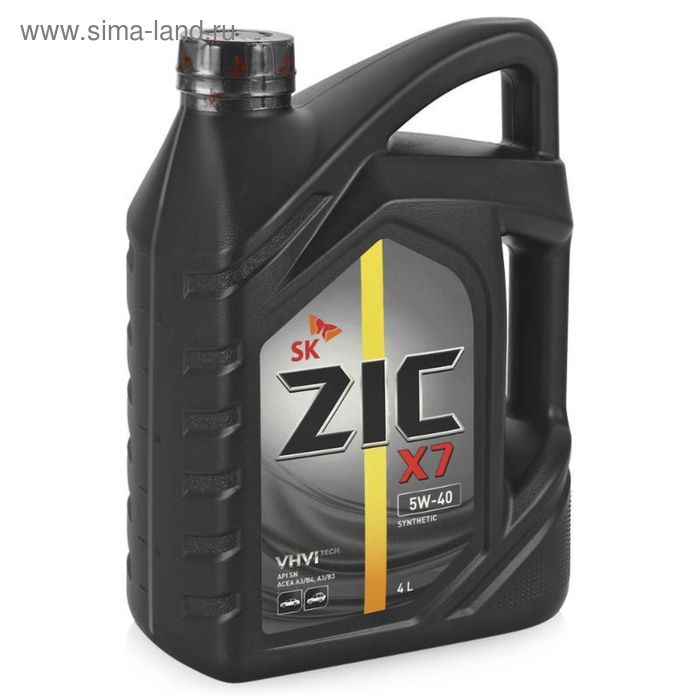 Масло моторное ZIC X7 5W-40 синт., 4 л масло моторное zic 5w 40 x7 синт 1 л