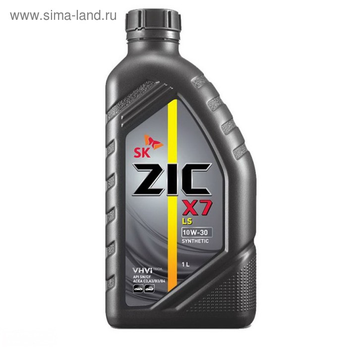 Масло моторное ZIC X7 LS 10W-30, 1л масло моторное синтетическое zic x7 ls 10w 40 4 л