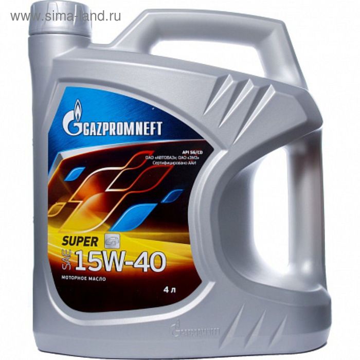 Масло моторное Gazpromneft Super 15W-40, 4 л масло моторное gazpromneft super 15w 40 205 л