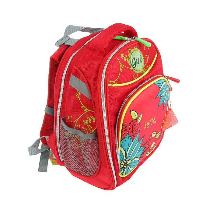 Рюкзак каркасный Luris 38*27*20 Джерри 6 + мешок для обуви для девочки «Цветы»