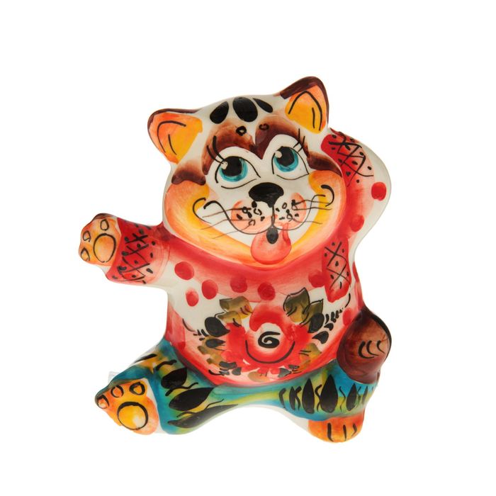 Сувенир «Кот-плясун», гжель, цветной