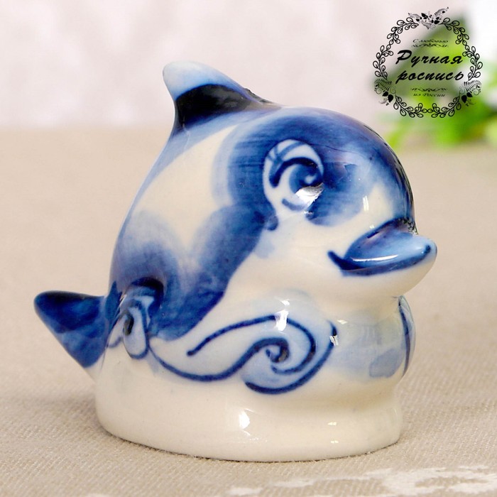 Сувенир «Дельфин», гжель, кобальт