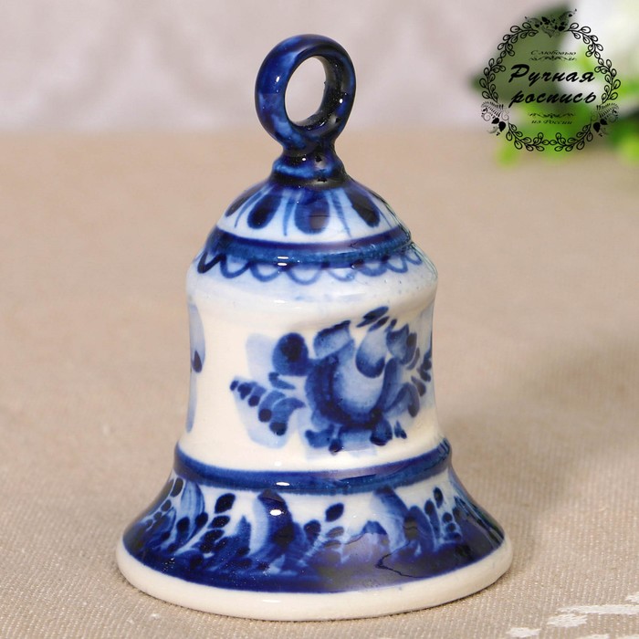 Колокольчик «Звон», гжель, кобальт