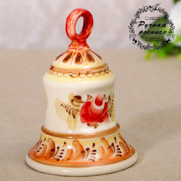 Колокольчик «Звон», гжель, цветной