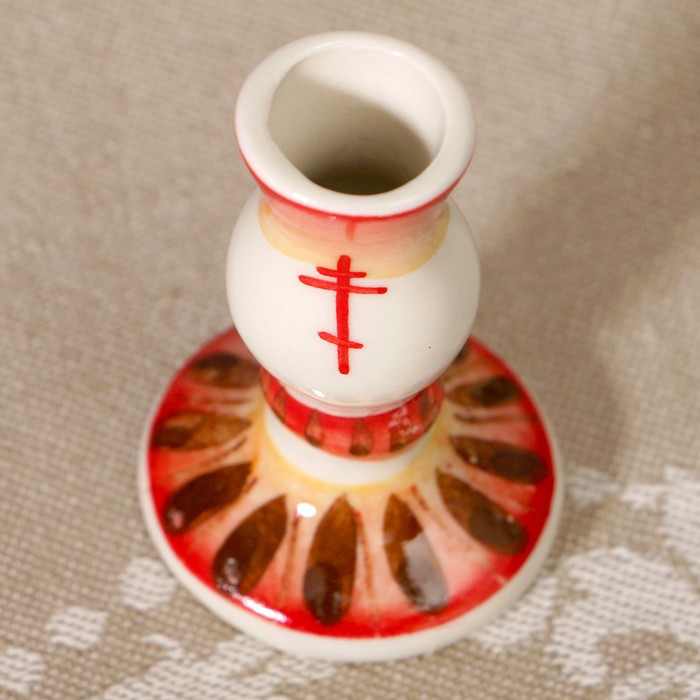 Подсвечник церковный «Молитва», гжель, цветной, микс