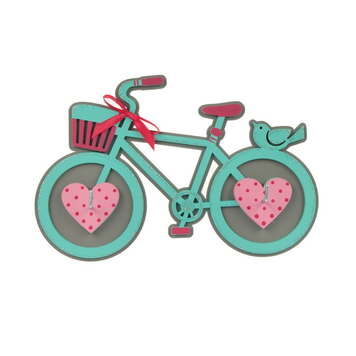 Ключница "Велосипед" 21х14 см тиффани-серый