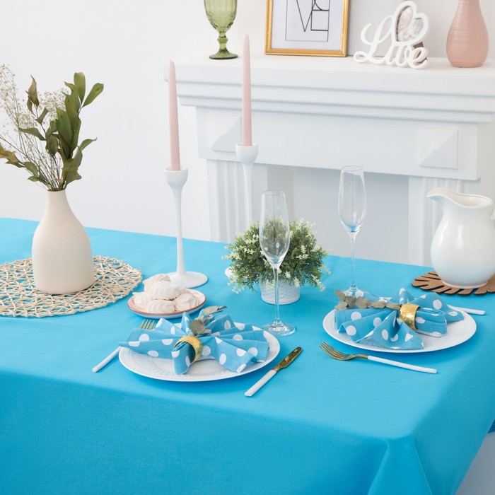 Набор столовый "Этель" Лесная голубика скатерть 110х160 см, салфетки 40х40 см - 4 шт., рогожка