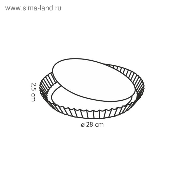 

Форма Tescoma Delicia с волнистыми краями и съёмным дном, сталь, d=28 см