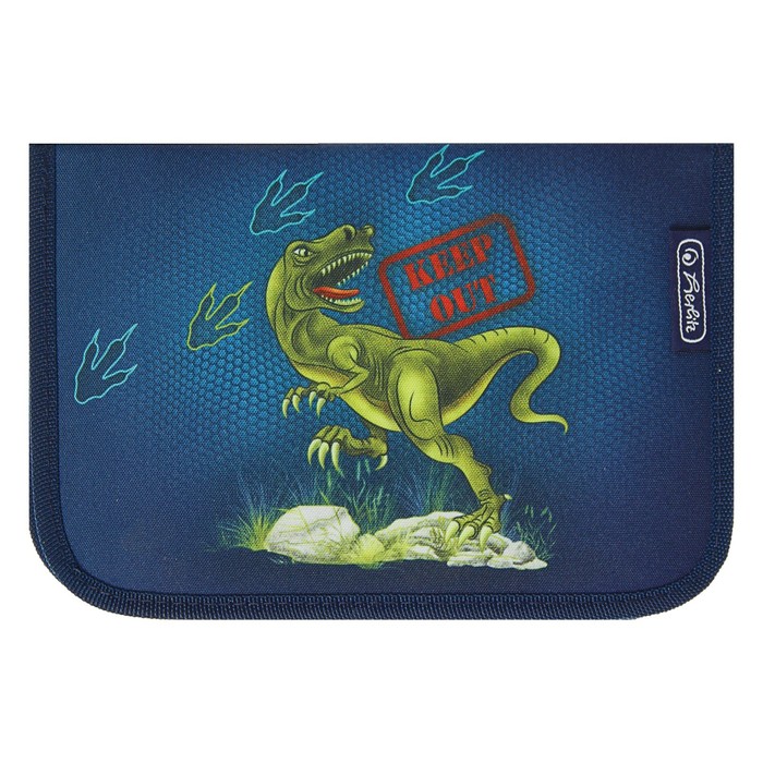 Пенал 1 секция откидные 2 планки 140*205 наполн. лам.карт Herlitz 31 предм Dino 50008445