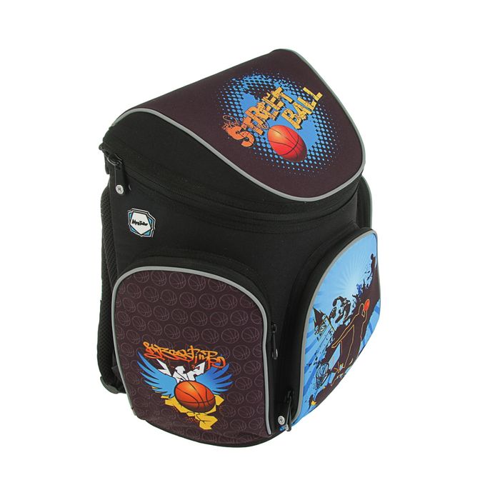 Ранец на молнии Mag Taller Boxi 38*29*19 мал эргоном.спинка Street ball 20616-09