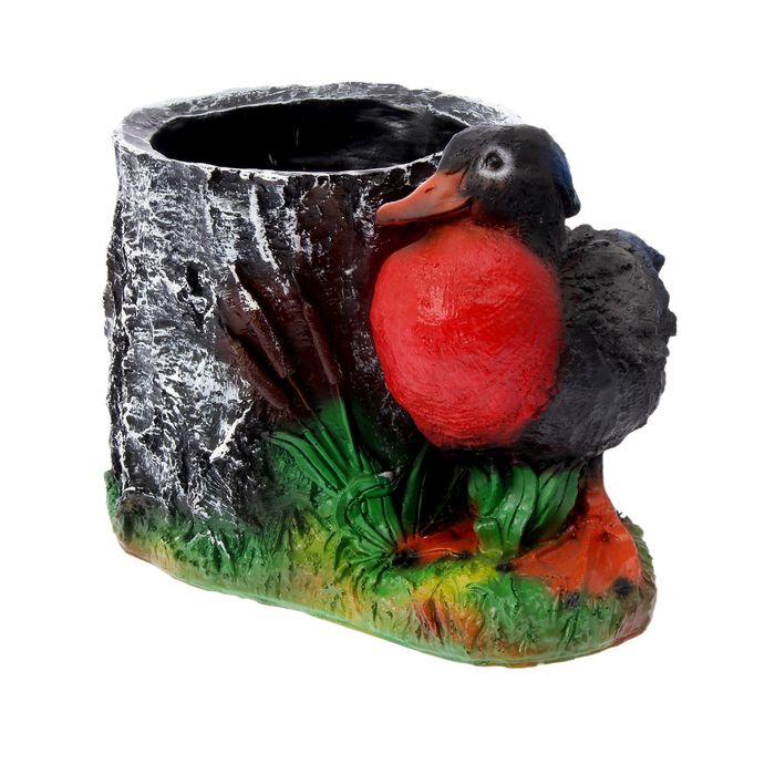 Фигурное кашпо "Пенёк с уткой"