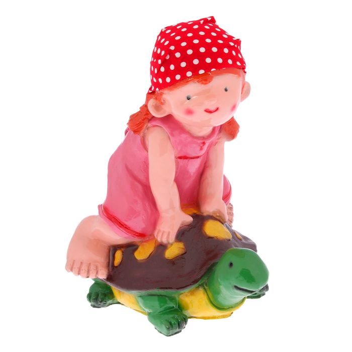 Садовая фигура "Девочка на черепахе", микс