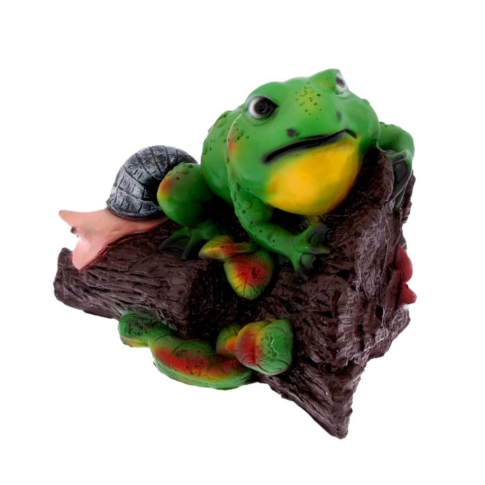 Садовая фигура "Жаба на пеньке"