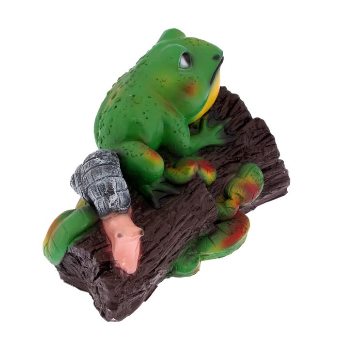 Садовая фигура "Жаба на пеньке"