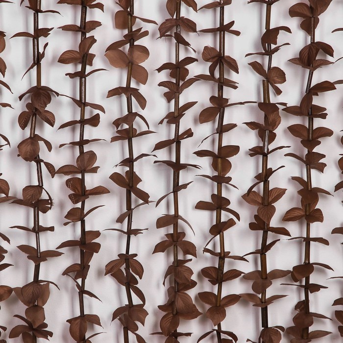Занавеска декоративная «Листики», 90×180 см, 12 нитей, цвет кофейный