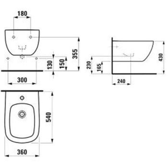 Биде подвесное Laufen Palomba 8.3080.1.000.304.1