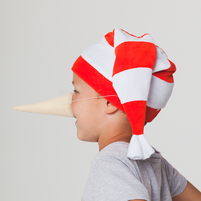 Карнавальный набор "Буратино", колпак из велюра + нос