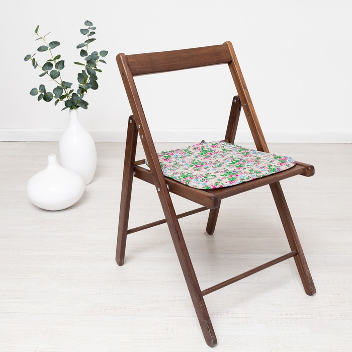 фото Чехол на стул с завязками «полевые цветы», 35х38 см, бязь традиция текстиля