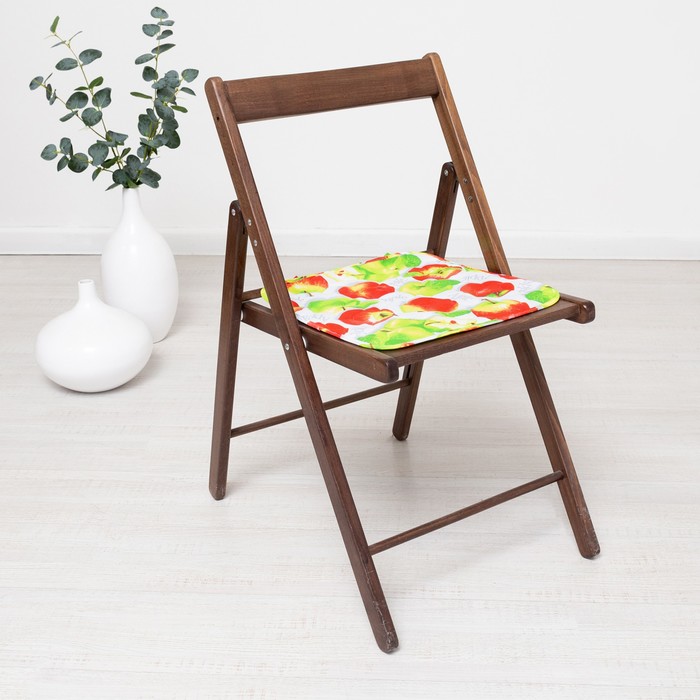 фото Чехол на стул с завязками яблочное угощение, размер 35х38см, бязь 125 г/м, хлопок 100% традиция